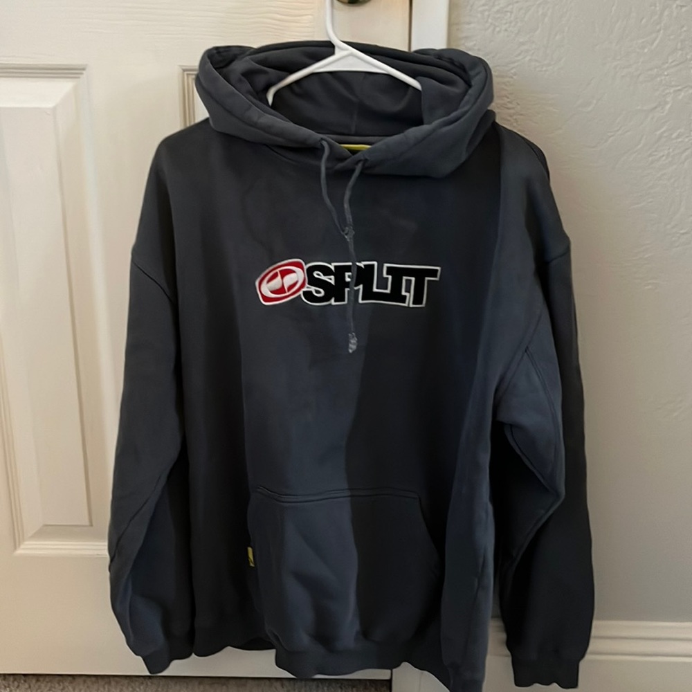 Grey / Teal Split hooded sweatshirt